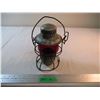 Image 1 : CNR Railway Lantern w/ Red Globe (Broken Handle)