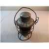 Image 2 : CNR Railway Lantern w/ Red Globe (Broken Handle)