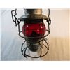 Image 5 : CNR Railway Lantern w/ Red Globe (Broken Handle)