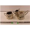 Image 1 : Early 1900's Silver-Plated Teapot with Sugar & Cream Holders