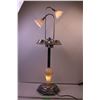 Image 1 : *Chrome Floor Ashtray/Lamp w/ Milk Glass Shades