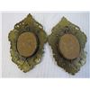 Image 3 : (2) Vintage Brass Photo Frames (Made in Italy) - Ceramic Love Sign