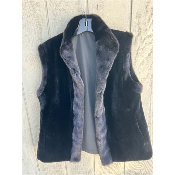 Black Sheared Mink Vest