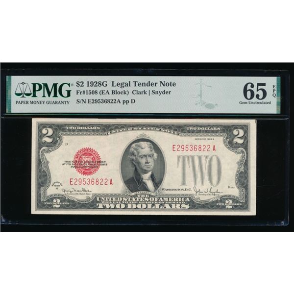1928G $2 Legal Tender Note PMG 65EPQ