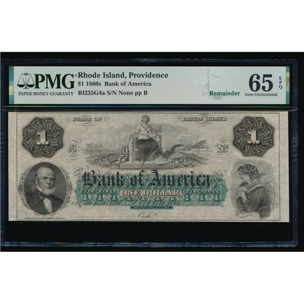 1860's $1 Providence RI Obsolete PMG 65EPQ