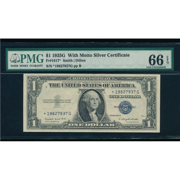 1935G $1 STAR Silver Certificate PMG 66EPQ