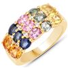 Image 1 : Plated 14KT Yellow Gold 3.27 Carat Multi Color Gemstone Ring