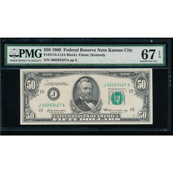 1969 $50 Kansas City FRN PMG 67EPQ