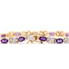 Image 2 : Plated 18KT Yellow Gold 5.31cts Amethyst and Diamond Bracelet