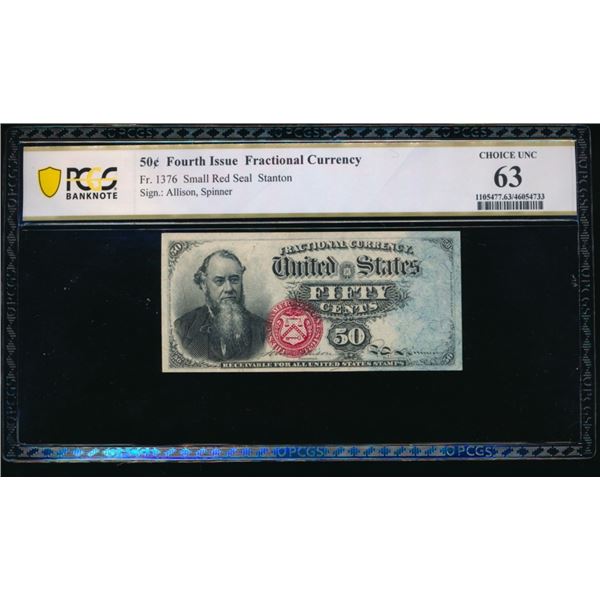 50 Cent Fourth Issue Fractional PCGS 63