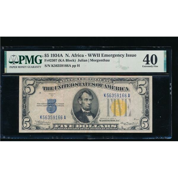 1934A N Africa Silver Certificate PMG 40