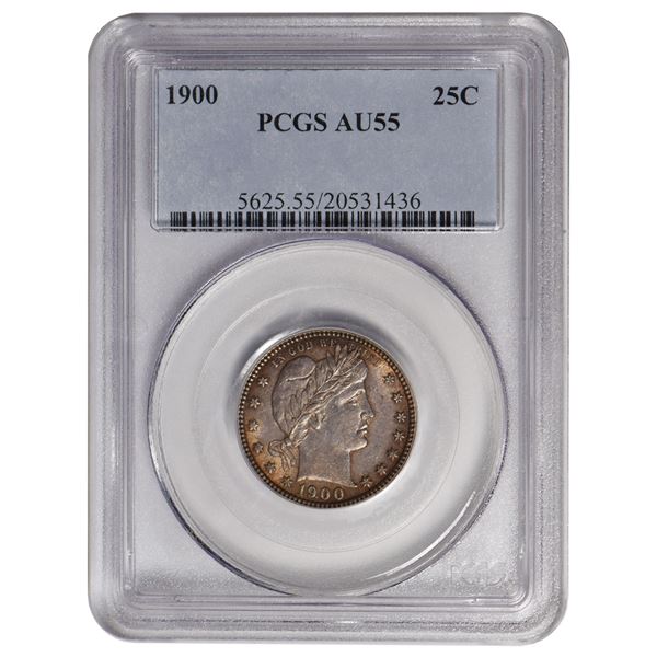 1900 Barber Quarter PCGS AU55