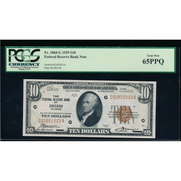 1929 $10 Chicago FRBN PCGS 65PPQ