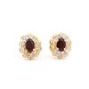 Image 1 : Plated 18KT Yellow Gold 1.02cts Garnet and Diamond Earrings