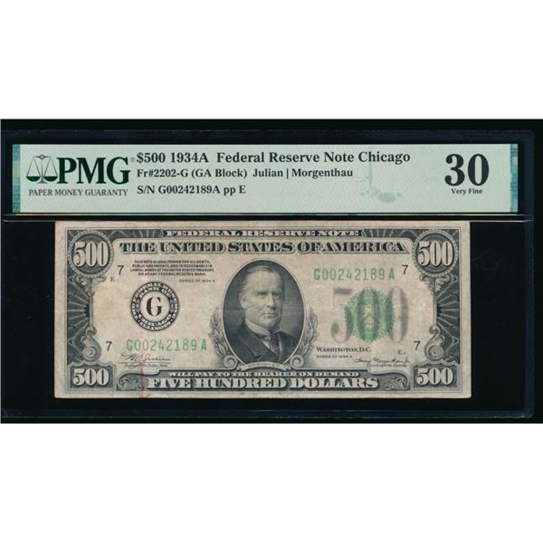 1934A $500 Chicago FRN PMG 30