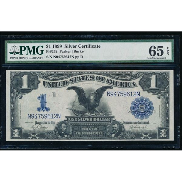 1899 $1 Black Eagle Silver Certificate PMG 65EPQ