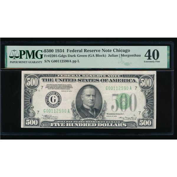 1934 $500 Chicago FRN PMG 40