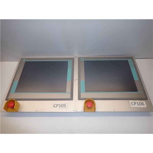 (2) Siemens #6AV7861-3TA00-1AA0 Simatic Flat Panel 19" Touch Screens