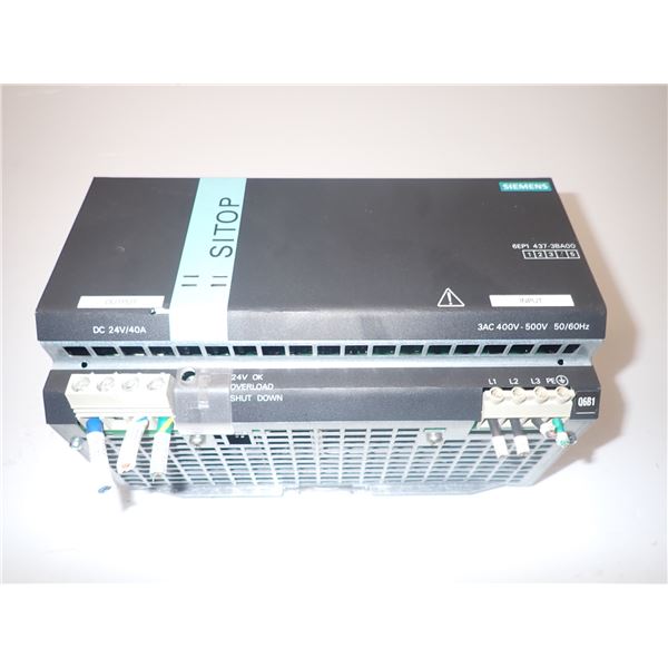 Siemens #6EP1437-3BA00 SITOP Modular 40A 3PH Power Supply