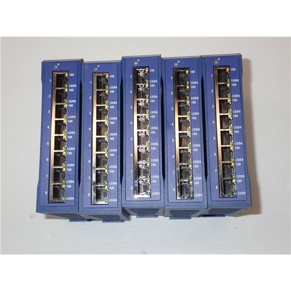 Lot of (5) Hirshmann #SPIDER II 8TX Rail Switch Modules