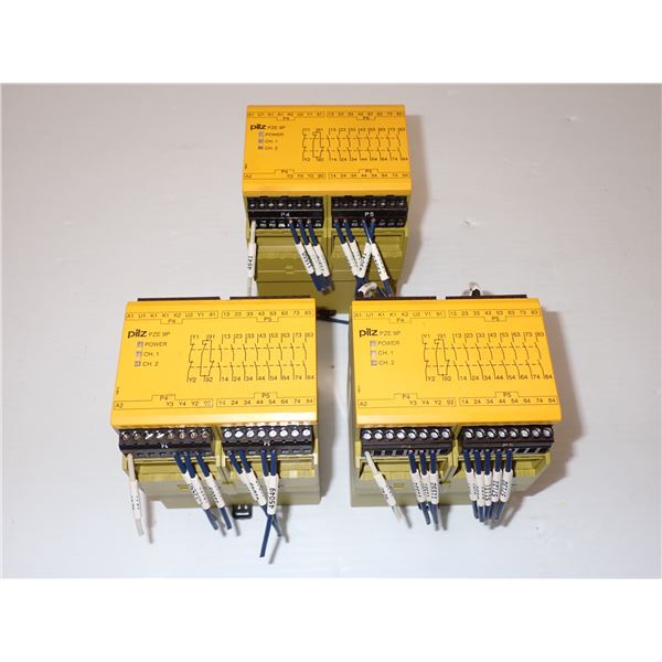 Lot of (3) Pilz #PZE 9P 24VACDC 8 n/o 1 n/c Modules