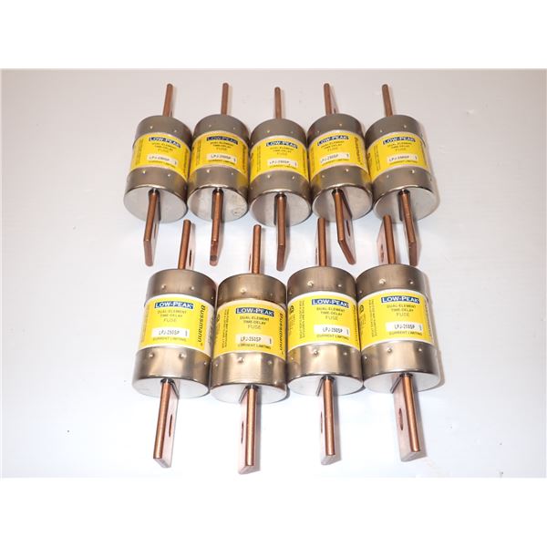 Lot of (9) Bussmann #LPJ-250SP Dual Element Time Delay Fuses