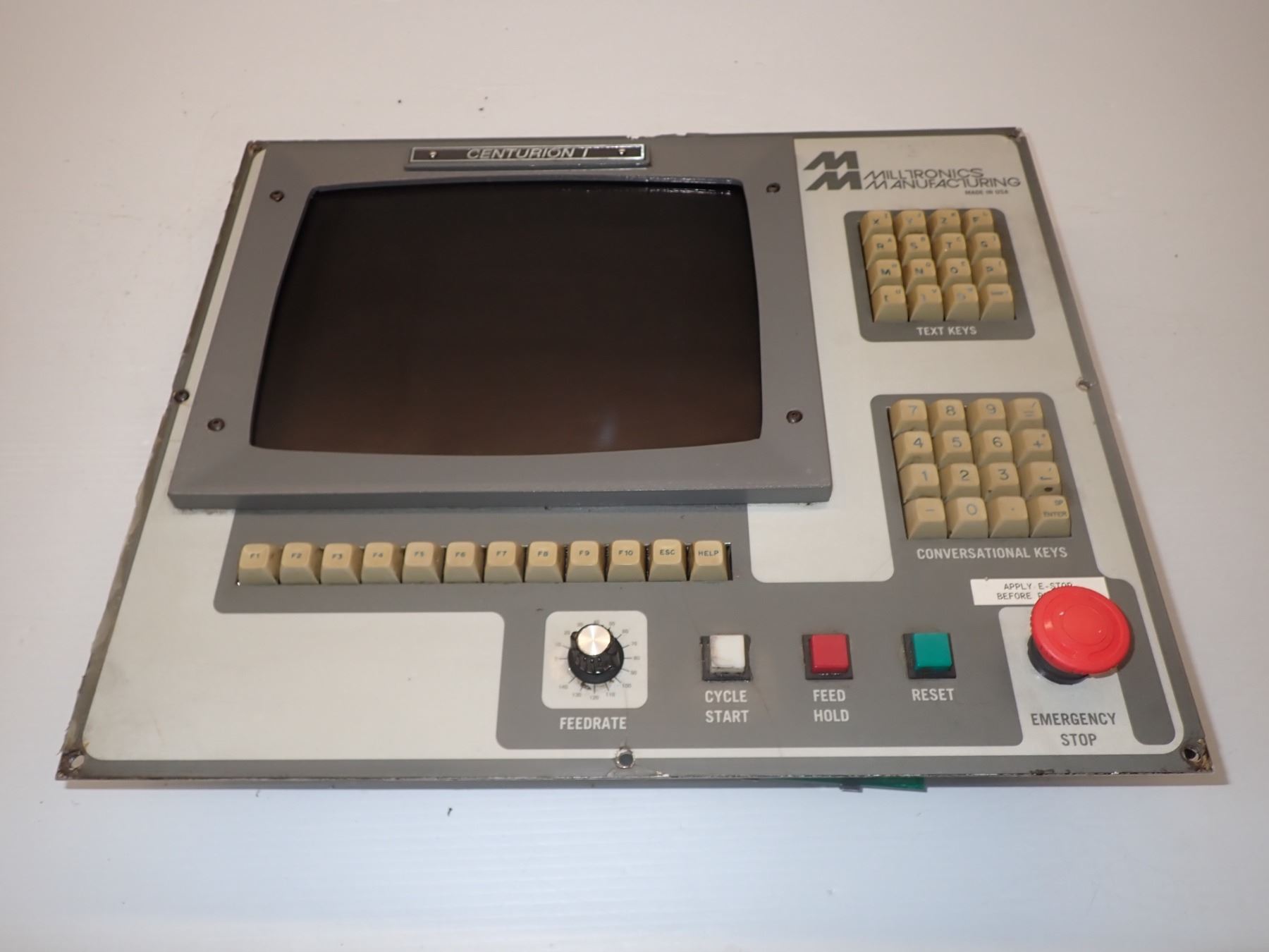 Milltronics Centurion 1 Screen Control Panel Milltronics centurion 1 screen control panel