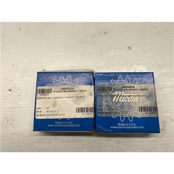 Lot of (2) NEW Martin #SPROCKET #40, 40BS2HT 1"