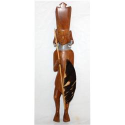 1 Wood African 12" Tall Statue