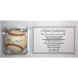 Willie Mays Signed Baseball w/ COA
