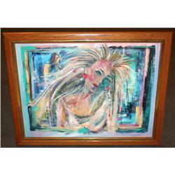 Framed Oil on Canvas of a Woman