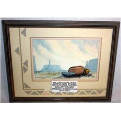 W. Onefeather Navajo Framed Watercolor