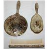 Image 2 : Vintage Hand Made Mirror, Brush, and Comb Set