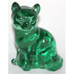 Emerald Green Crystal Fenton Cat