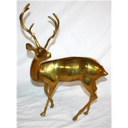 18" Brass Deer Statue