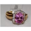 Image 1 : 5.00Ctw Pink Sapphire & Diamonds Cluster Ladies Ri