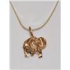 Image 2 : 14K Gold Necklace With Elephant Pendant