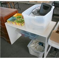 White Desk With Misc Items