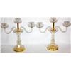 Image 1 : 2 Crystal and Brass Candle Holders