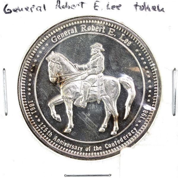 Rare! 1986 1oz General Robert E. Lee 125th Anniversary Of Confederacy .999 Fine Silver Round (Tax Ex
