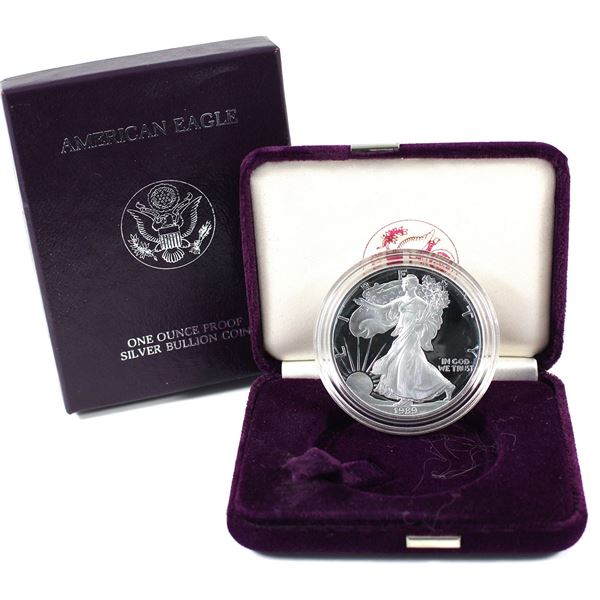 1989 USA 1oz Proof Fine Silver Eagle in Original Mint Packaging (Tax Exempt)