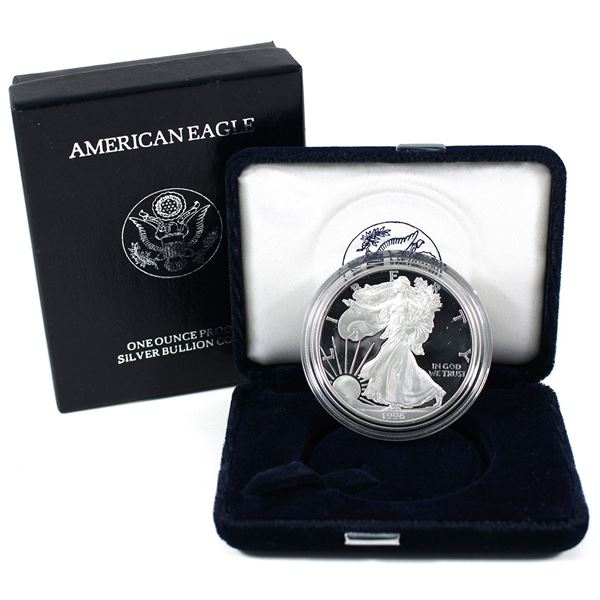 1996 USA 1oz Proof Fine Silver Eagle in Original Mint Packaging (Tax Exempt)