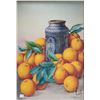 Image 2 : Antique gilt framed still-life watercolour painting of a clay vase and oranges, signed by artist Gio