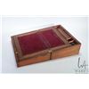 Image 2 : Antique mahogany lap desk with velvet writing surface and one inkwell