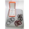 Image 1 : Cased set of ten sets of earrings on sterling shepherd hooks plus a 48" pearl necklace and ten brace