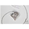 Image 2 : Ladies 10kt white gold 18" fine neck chain with 10kt white gold and diamond, heart shaped pendant