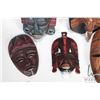 Image 2 : Five wooden wall mount carved masks, ranging in size from 9" -20" in length