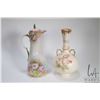 Image 2 : Royal Bonn hand painted, double handled bud vase 10 1/2" and a hand enhanced cocoa pot with roses an