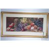 Image 1 : Antique gilt framed still-life original watercolour painting of apples and grapes, signed by artist 