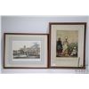 Image 1 : Two Victorian prints of coloured etchings including Durham Cathedral, castle and Elvet bridge and a 